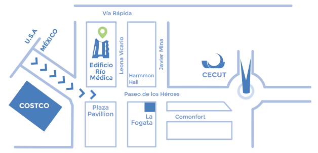 Mapa de ubicación del consultorio Dr. Lumbán